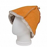 Шапка банная меховая из натуральной овчины коллекция "Премиум" рыжий