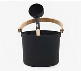 Набор SIMPLE BLACK шайка 5л+ черпак 42см (ручки бамбук)