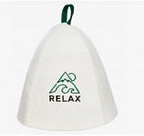 Шапка банная с вышивкой "Relax", войлок белый Б40391