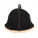 Шапка банная меховая из натуральной овчины коллекция "Премиум" коричневая