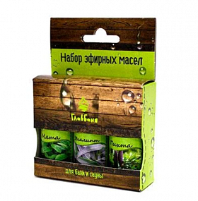 Набор масел эфирных "Главбаня"(пихта,мята,эвкалипт),3х15мл Б701.