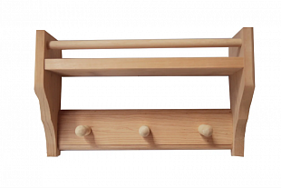 Полка вешалка 1 уровень 3 рожка М-48