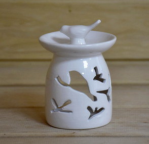 Аромалампа "Птицы" для бани и сауны, 7,5x7,5x9,5 см, белая "Банные штучки" / 12