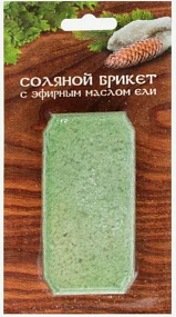 Соляной брикет "Соляная баня" Мини с эфирным маслом Ель