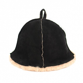 Шапка банная меховая из натуральной овчины коллекция "Премиум" коричневая