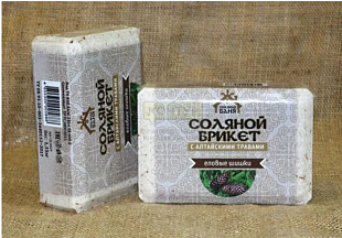 Соляной брикет "Соляная баня" с Алтайскими травами "Еловые шишки"
