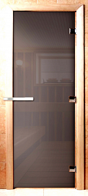 Дверь для сауны ДорВуд стекло Сумерки 700х1900 (Графит,коробка листва)