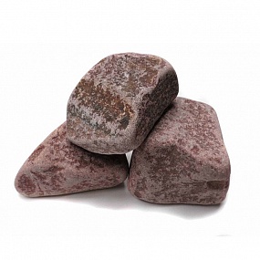 Малиновый кварцит камни обвалованный, фракция 50-90мм, коробка 20 кг