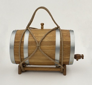 Бочка дубовая 15 литров "Не пьянства ради-здоровья для"