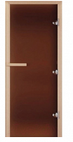 Дверь для сауны Купер 700х1800 (Матовая бронза, коробка листв.)