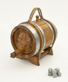 Бочка дубовая 5 литров "Не пьянства ради-здоровья для"