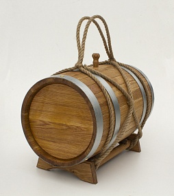 Бочка дубовая 15 литров "Не пьянства ради-здоровья для"