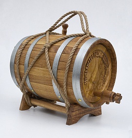 Бочка дубовая 10л с "Не пьянства ради-здоровья для"