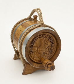 Бочка дубовая 5 литров "Не пьянства ради-здоровья для"