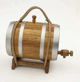 Бочка дубовая 5 литров "Не пьянства ради-здоровья для"