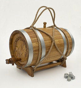 Бочка дубовая 15 литров "Не пьянства ради-здоровья для"