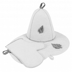 Набор войлок белый банный для бани и сауны